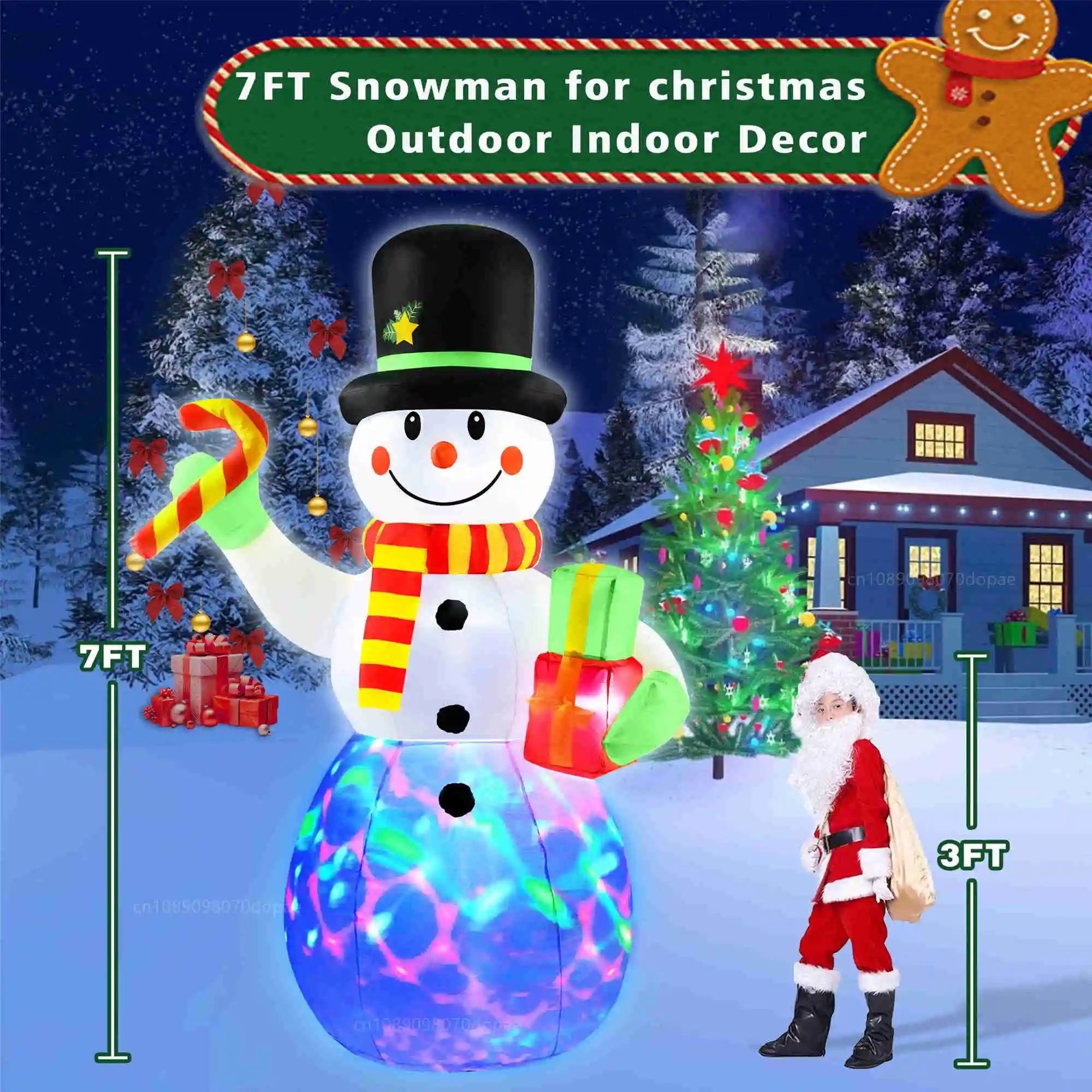 عيد الميلاد نفخ ثلج قصب الحلوى هدية صندوق ثلج المدمج في الملونة تدوير مصباح ليد عطلة حديقة فناء الحديقة هدايا الحفلات