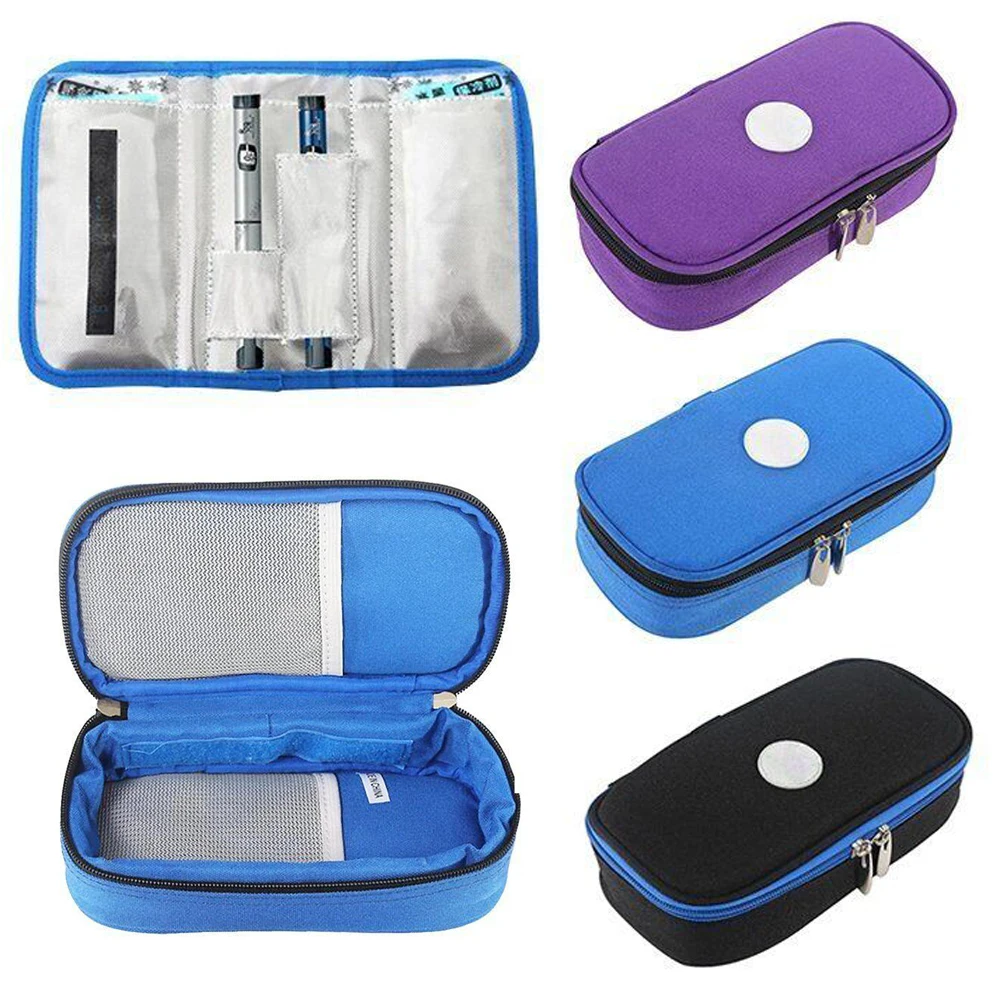 Thermal Insulated Insulin Cooling Bag Diabetic Pocket Pill Protector Medicla Cooler without Gel Oxford Waterproof Travel Case