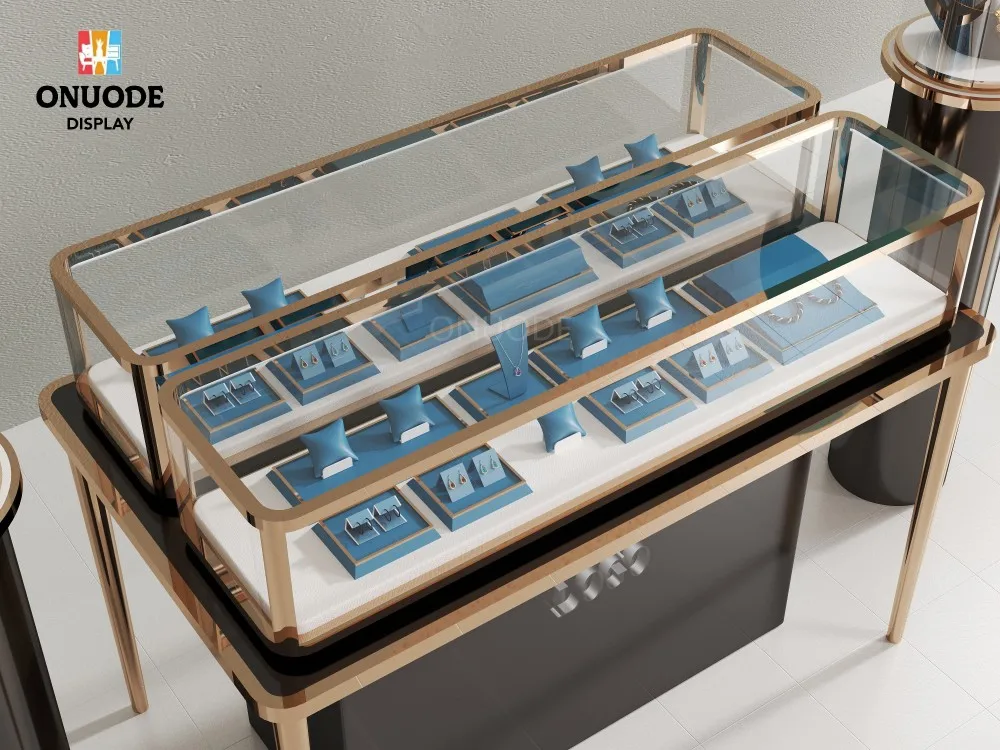 Custom.Customized Modern Luxury Jewelry Kiosk with Acryl and Tempered Glass Interior Design Furniture for Store Display Showcase