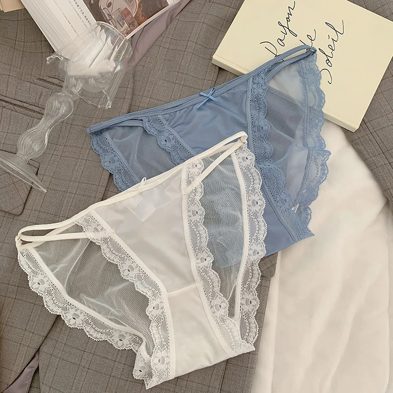 Breathable Panties Sweet Girl Gauze Lace Panties Cotton Thin Band Low 5 PCS Quick-Drying Briefs Women's Waist