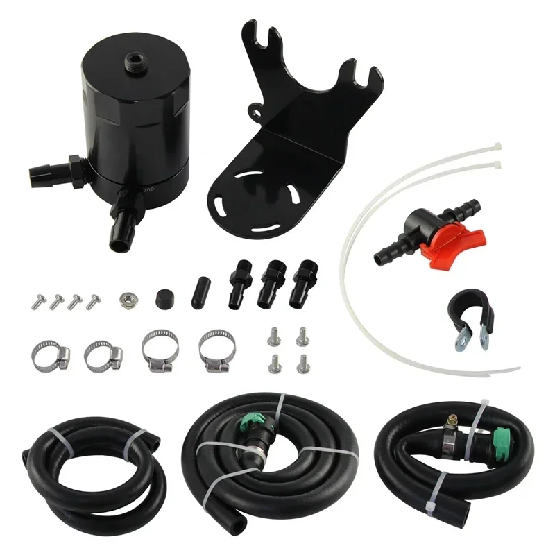 

Performance Baffled Oil Catch Can Kit for Jeep Wrangler Pentastar V6 18-23 Jeep Gladiator Pentastar V6 20-23 3.6L Engine Black