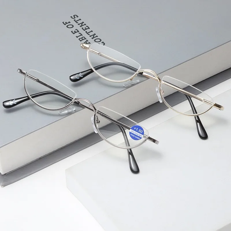 Occhiali da lettura classici da 3 pezzi Occhiali da vista con cerniera a molla per lettori di moda con blocco della luce blu da +100 a +350