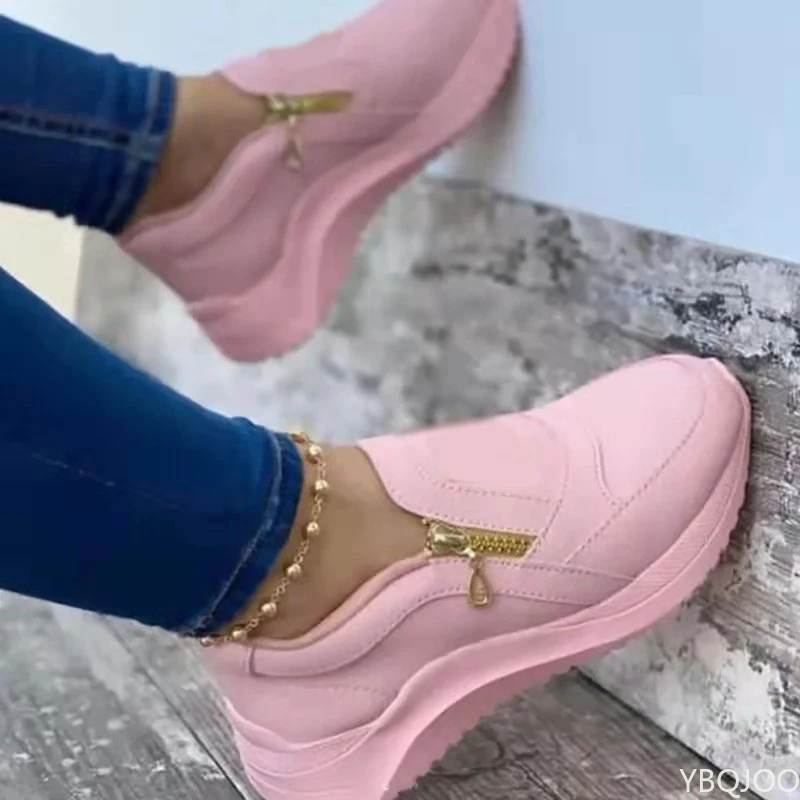 2022 Autumn Women Shoes Size 43 Platform Sneakers Comfort Casual Lazy Shoes Women Fashion Solid Color Sport Shoes Zapatos Mujer