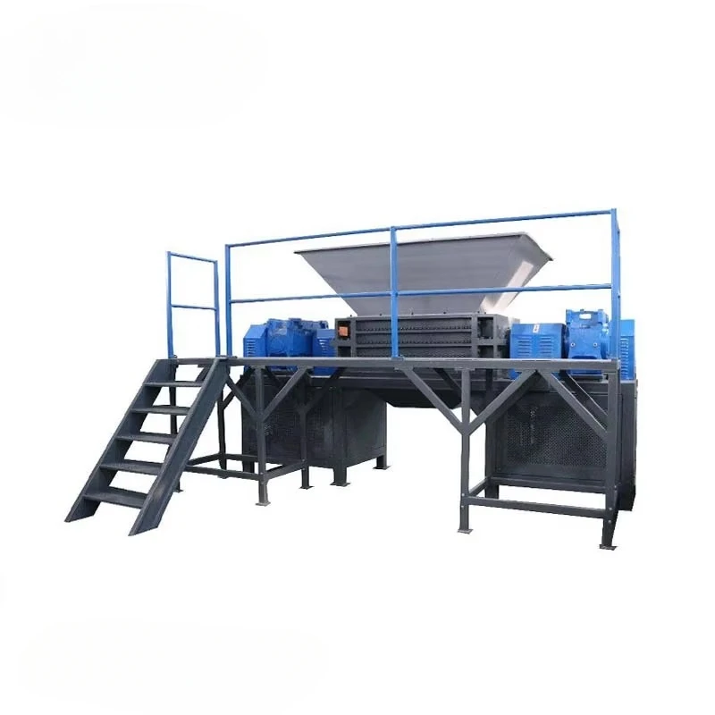 Professional Wood Plastic Tire Industrial Recycling Shredding Double Shaft Shredder Machine