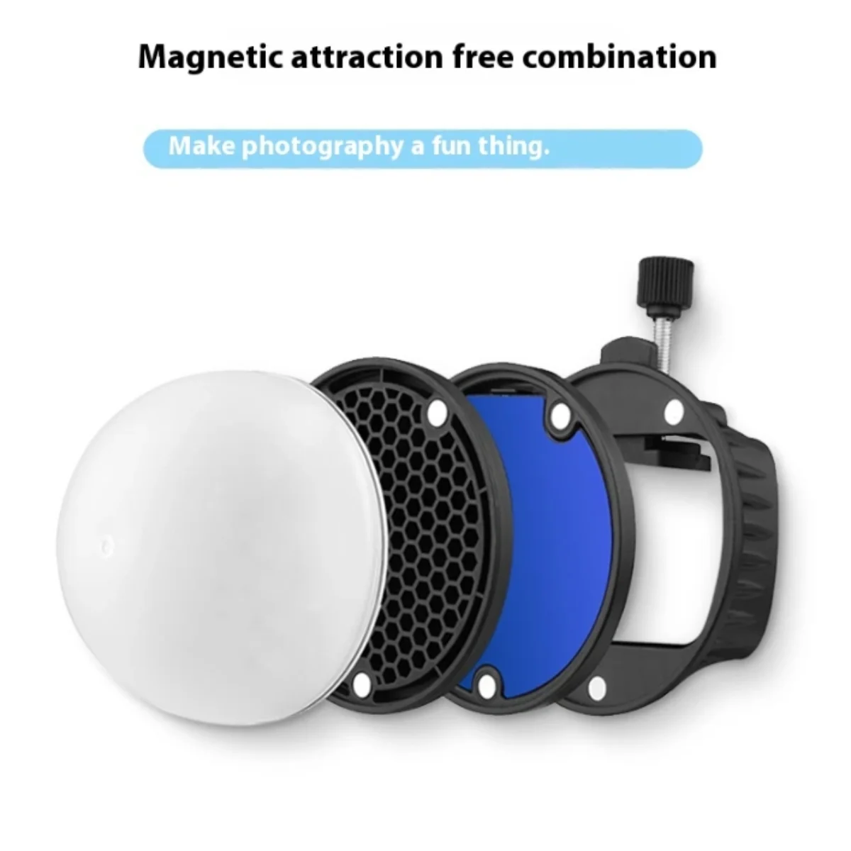 TRIOPO Diffuser Ball Kits MagDome Color Filter, Reflector, Honeycomb, For GODOX tt600 TT685 V860II YN560III/IV Flash VS AK-R1