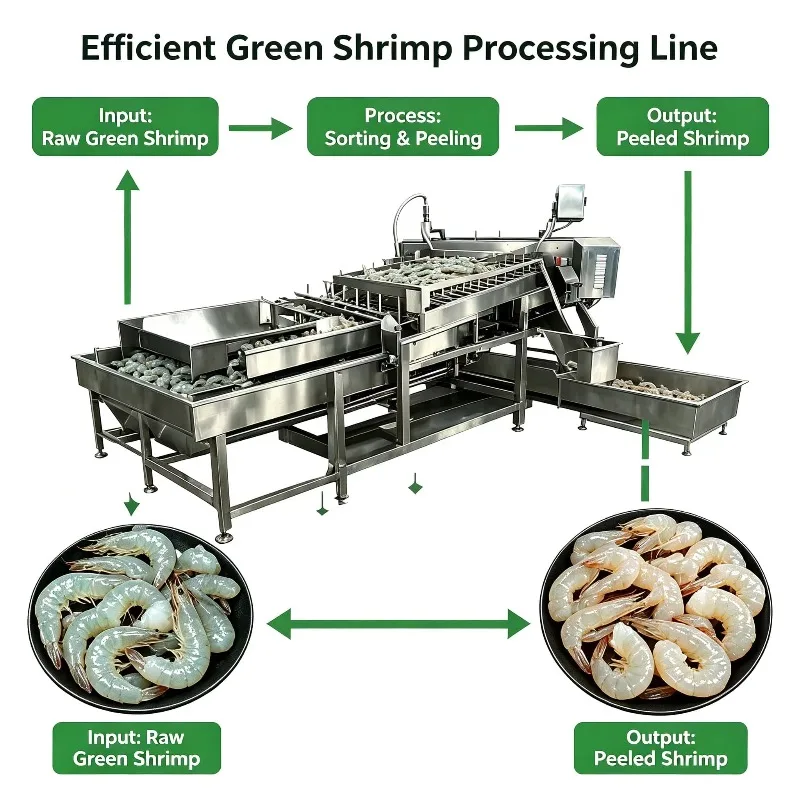 Customized High Quality 304 Stainless Steel Peeler Factory Shrimp Processing Turnkey Shrimp Production Turnkey Machinery
