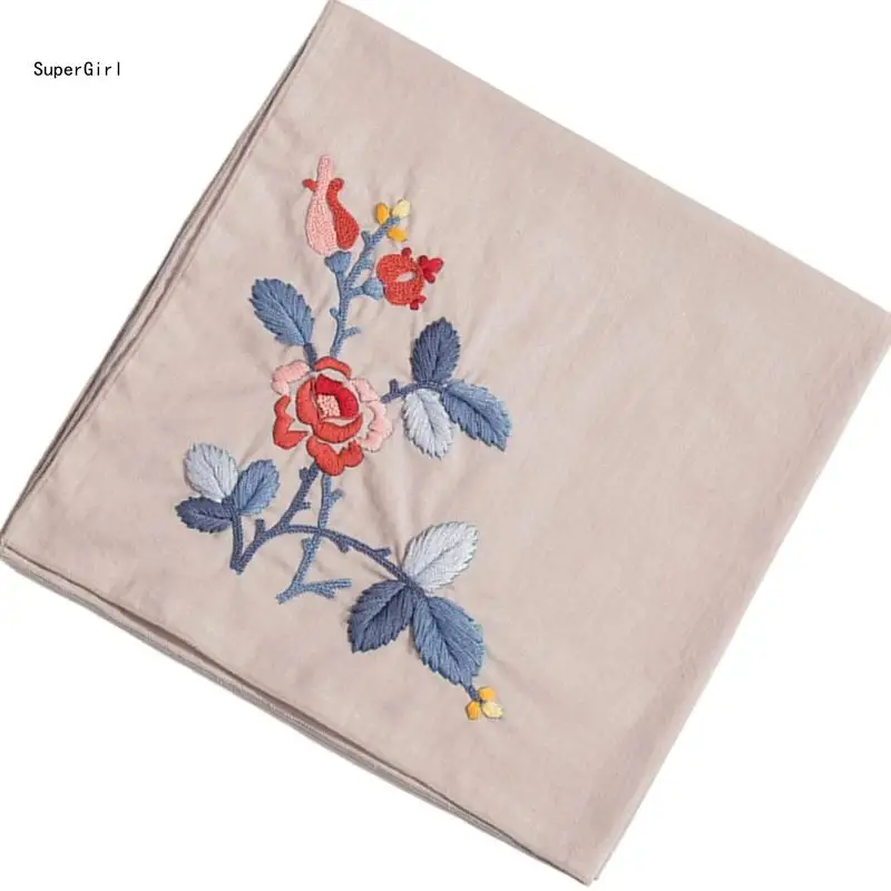 DIY Handkerchief Embroidery Crafting Art for Adults Beginners Floral Hankies J78E