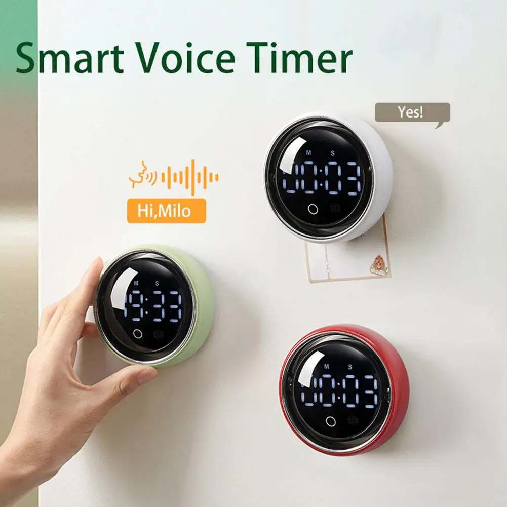 New Portable Smart Voice Magnetic Countdown Digital Kitchen Timer Rechargeable Student Self Discipline Study Reminder Timer