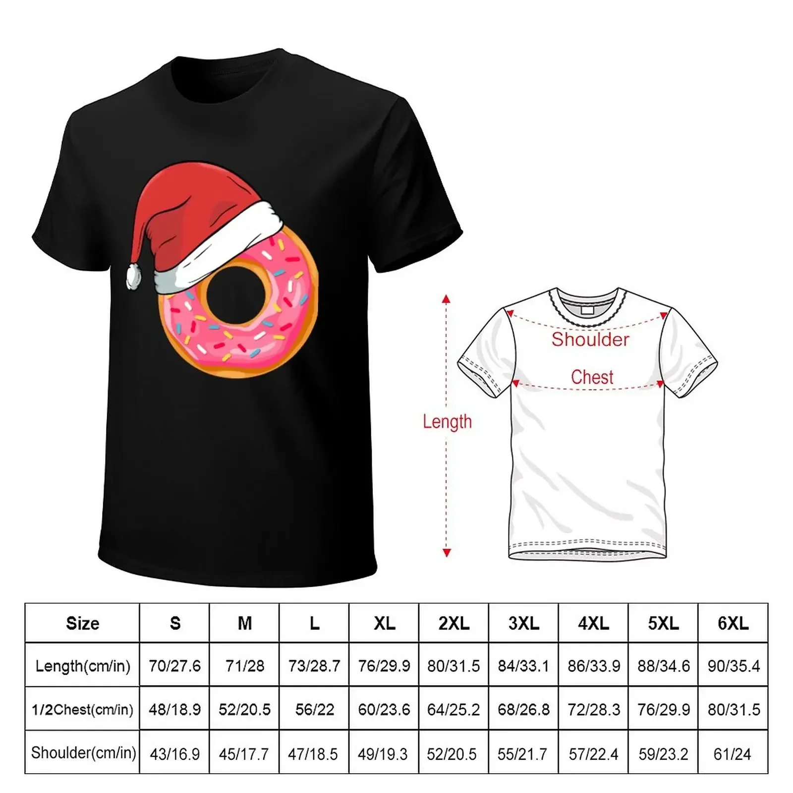 Funny Donuts Santa Claus Christmas Xmas Holiday T-shirts Tee Gift T-Shirt customizeds blacks fitted t shirts for men