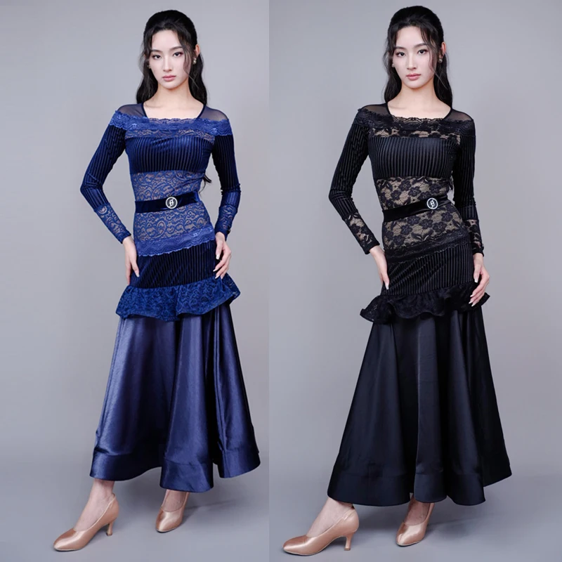 

Female Modern Dancing Suits Adults Rumba Latin Dance Costume Women'S Waltz Ballroom Dance Dresses Training Clothes SL15742