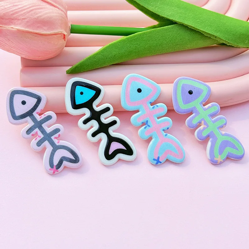 

5 шт. новая акриловая маленькая рыбья кость сломанная заколка для волос DIY аксессуары для девочек челка зажим сломанная заколка для волос мультяшные украшения