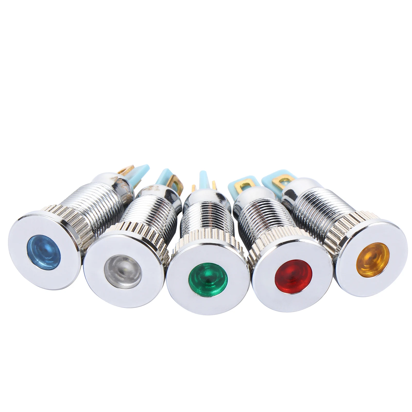 

5 pcs Metal Indicator Light Smooth Surface Waterproof Signal Lamp for Car Boat RC Model Directional Warning