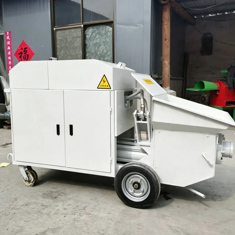 Trailer Concrete Mixer Pump Towable Chassis Long Distance Transport Village Construction Site Continuou Concrete Pouring Machine