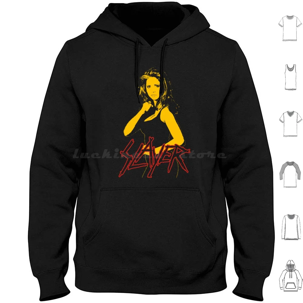 Buffy The Vampire Art Hoodies Long Sleeve Buffy The Vampire 90s Iconic Buffy Fashion Cute Iconic Vampire 90s