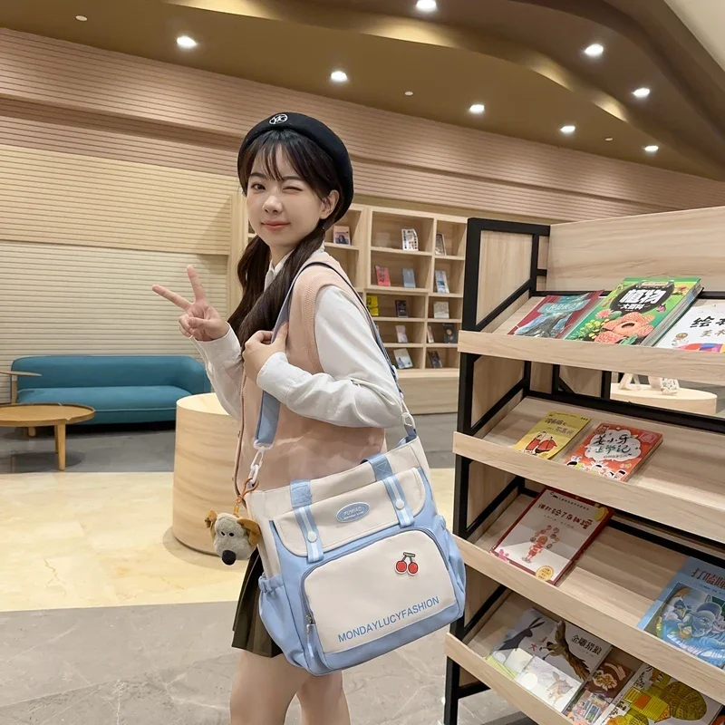

Women'S Crossbody Bag Nylon School Shoulder Bag Large College Student Teen Girls School Messenger Bag Nylon Women Tote Handbags