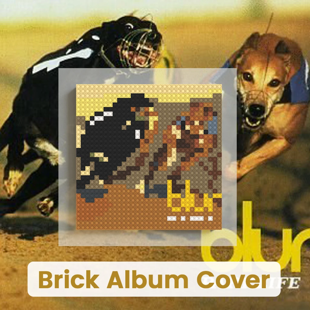 

B-Blur British Britpop Band Iconic Rock Group Album Cover MOC Building Blocks Brick Pixel Art Mosaic Painting DIY Wall Art Decor
