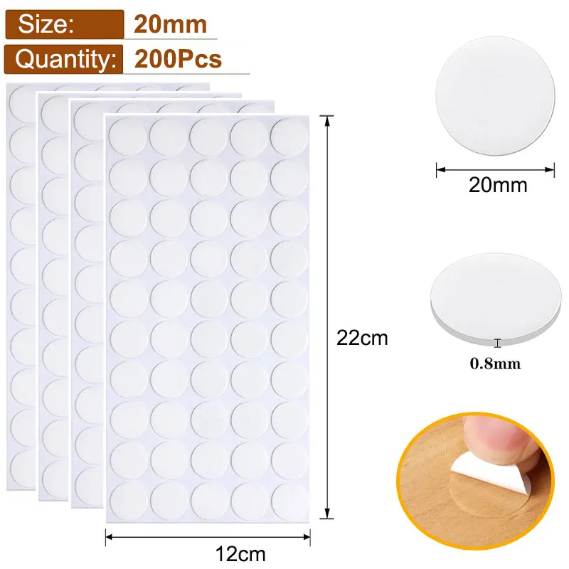 15–500 Stück doppelseitige Nano-Punktaufkleber, abnehmbarer selbstklebender runder Kitt, transparenter klebriger Kitt, spurloser Kitt, wasserdichter DIY-Aufkleber