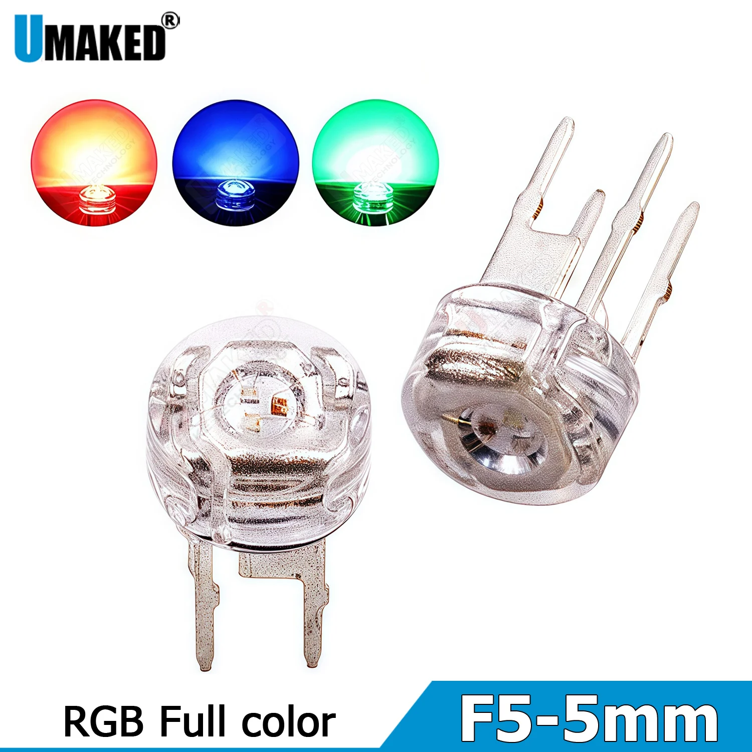 1000pcs F5 5mm LED Piranha Light diodes chips RGB Full color Emitting Diode Lamp Bright Color 3V Indicator DIP PCB Circuit Bulb