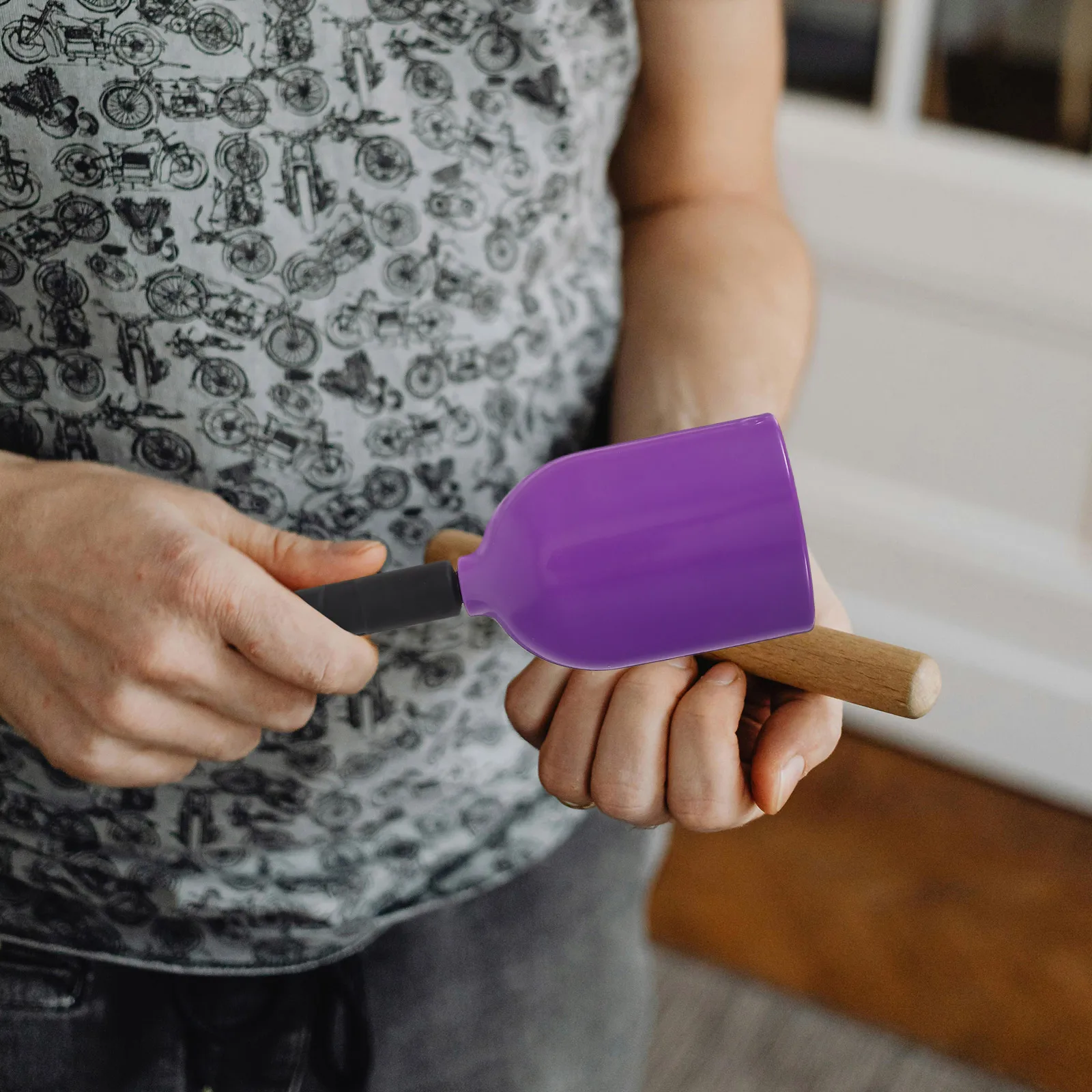 

Long Handle Handheld Cow Bell Cowbell Noise Maker Bells for Sporting Events with Stick Holder Children The