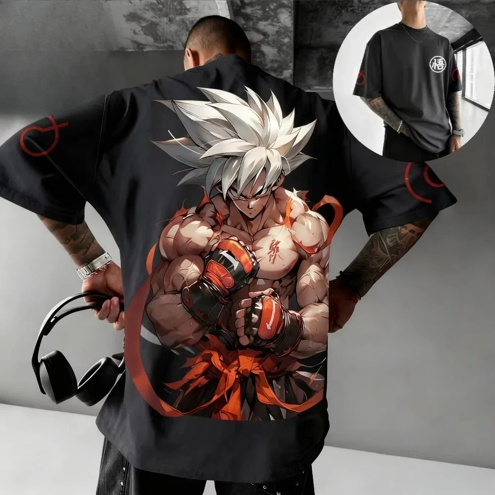 لعبة دراغون بول حجم كبير تي شيرت للرجال والنساء 2026 الصيف جوكو أنيمي المشارك وصفت Harajuku فضفاض العصرية الوالدين والطفل #3