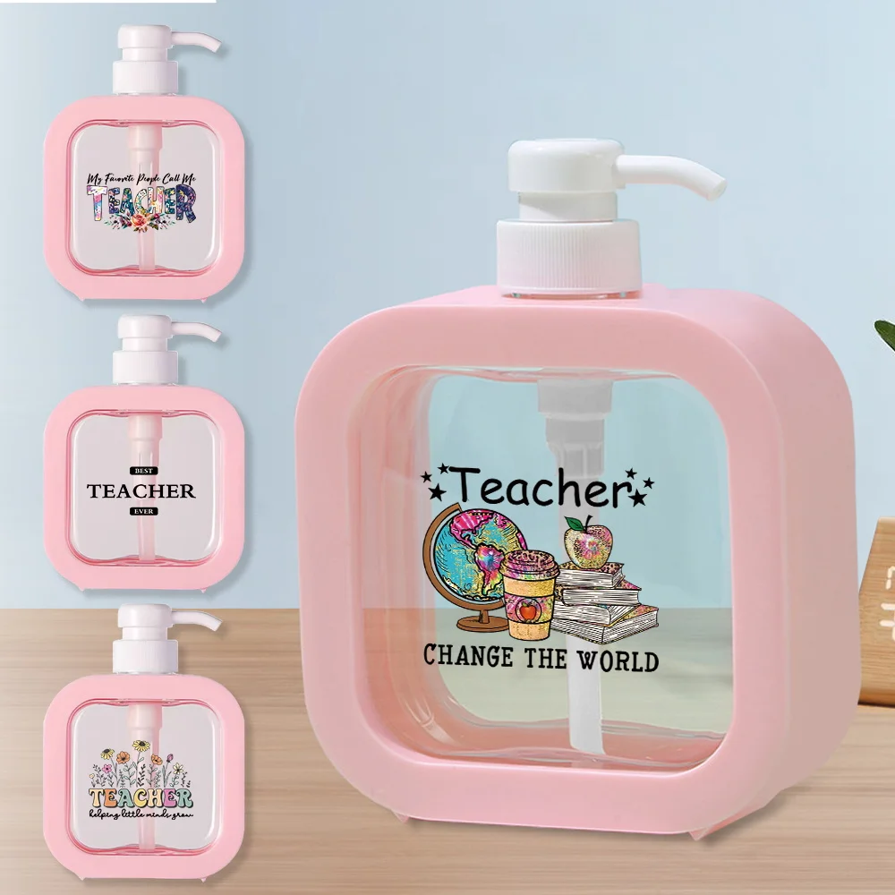 

Portable Press Type Lotion Bottle Foam Split Bottle Refillable Soap Bottles Detachable Hand Sanitizer Teacher Letters Pattern