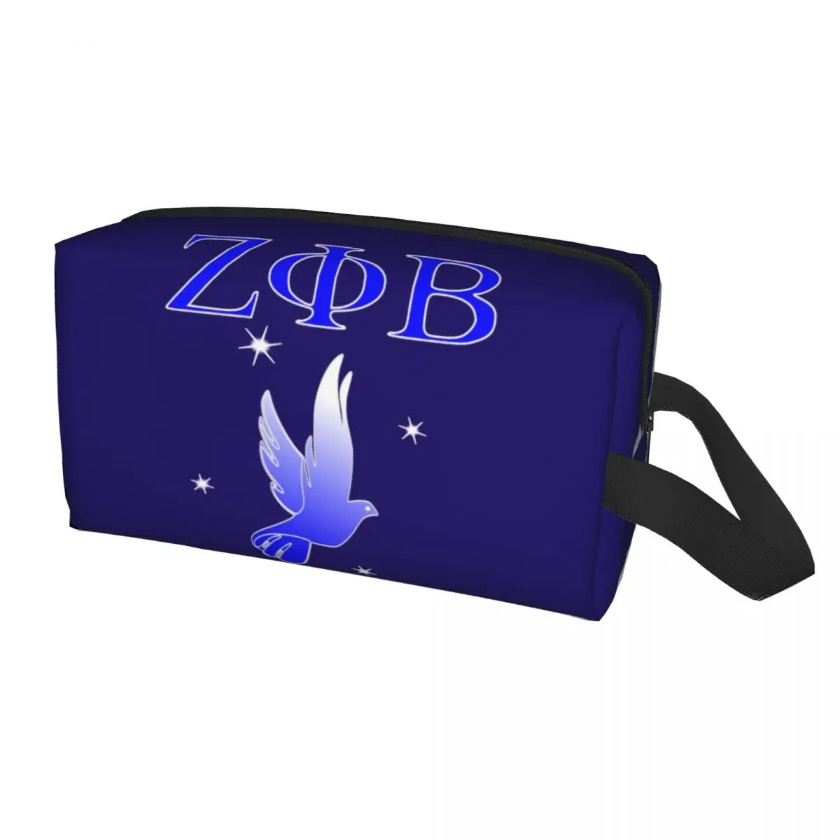 

Custom Travel Zeta Phi Beta And 5 Stars Toiletry Bag Sorority ZOB Makeup Cosmetic Organizer for Beauty Storage Dopp Kit Box