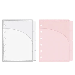 A7 Cash Envelopes Frosted Binder Pockets 6 Hole Punched Pink Budget Pocket Side Open Loose Leaf Double-Pocket Money Envelopes