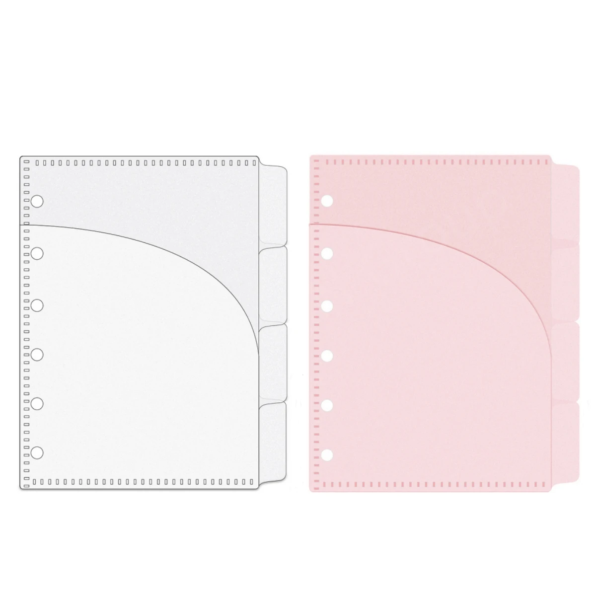 A7 Cash Envelopes Frosted Binder Pockets 6 Hole Punched Pink Budget Pocket Side Open Loose Leaf Double-Pocket Money Envelopes