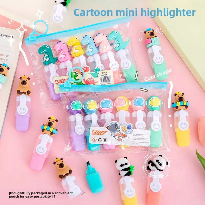 

12 шт. (2 комплекта) ценный маркер с рисунком астронавта, 6 цветов, набор канцелярских принадлежностей для начальной школы, художественные маркеры