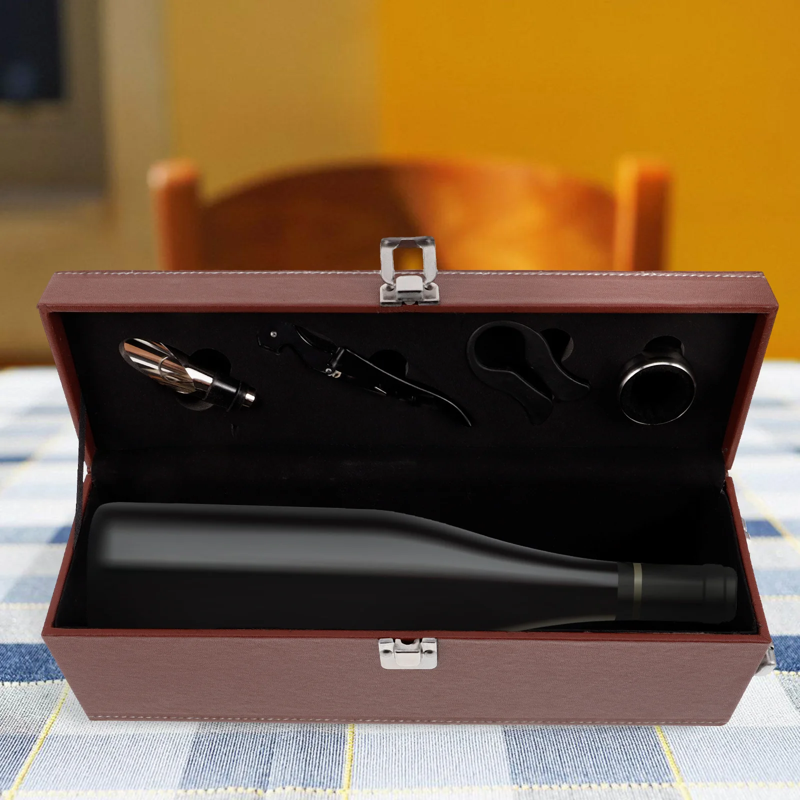 

Retro Pu Gift Box Birthday Wedding Anniversary Portable Red Storage Case Household Packing Box Decorative Wine