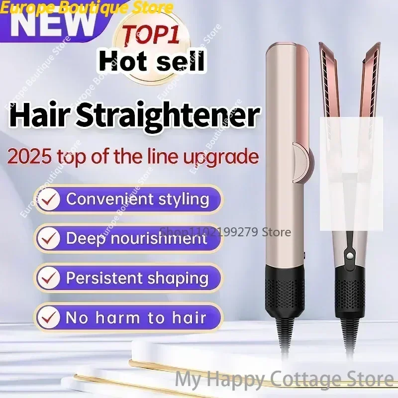 

Professional 2 IN 1 Hair Straightener & Hair Dryer Heat-Up Hair Flat Iron Negative Ion Iron Long-Lasting Styling Tool
