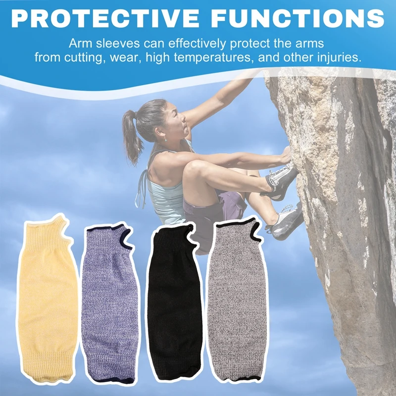 4Pair Cut And Burn Resistant Sleeves Arm Protection Sleeves Forearm Protectors For Thin Skin And Bruising Cuff Open 35Cm