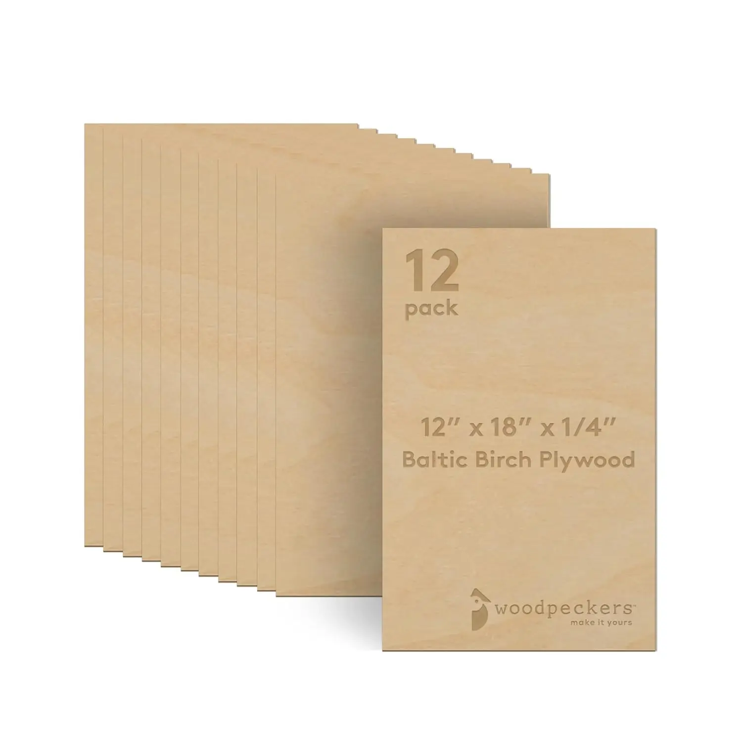 

6mm Baltic Birch Plywood 1/4x12x16 Inch, Box of 12 B/BB Grade Craft Wood for Laser CNC Cutting
