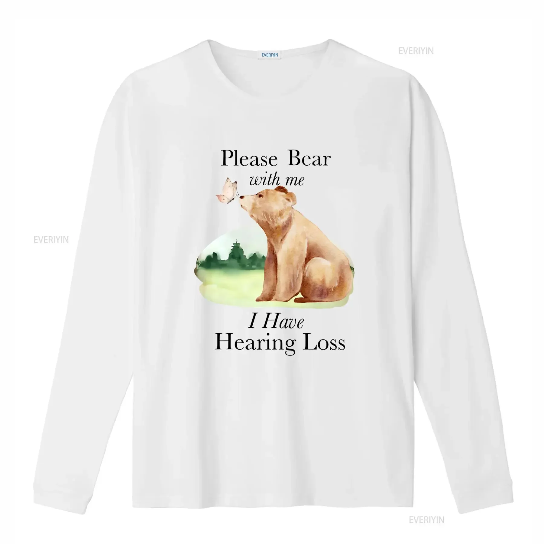 Hearing Loss Awareness T Shirt Please Bear with Me Design Perfect for Deaf Community Sign Language Inspired vintage Washed