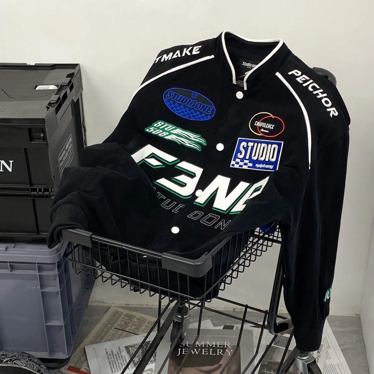 

Мужская бейсбольная куртка-бомбер оверсайз в стиле ретро с вышивкой, свободного кроя, в американском стиле, для мотоциклистов