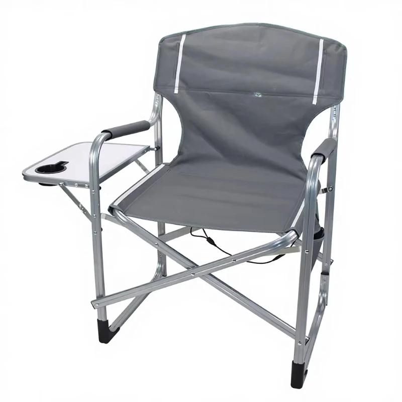 Lightweight Aluminum Director Chair with Side Table Heavy Duty Folding Outdoor Camping