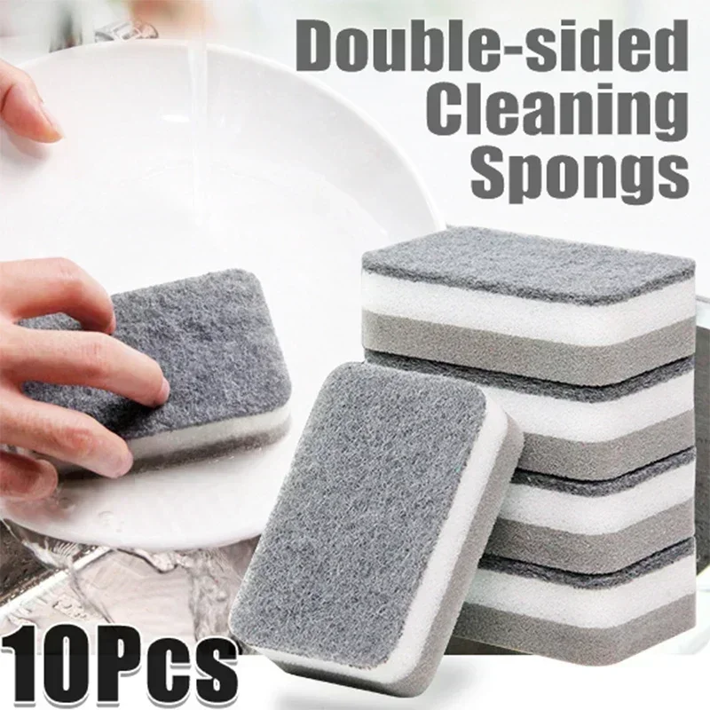 10/1Pcs Double-sided Cleaning Spongs Household Scouring Pad Kitchen Dish Cloth Auto Sponge Wipe Cleaning Towels Accessories