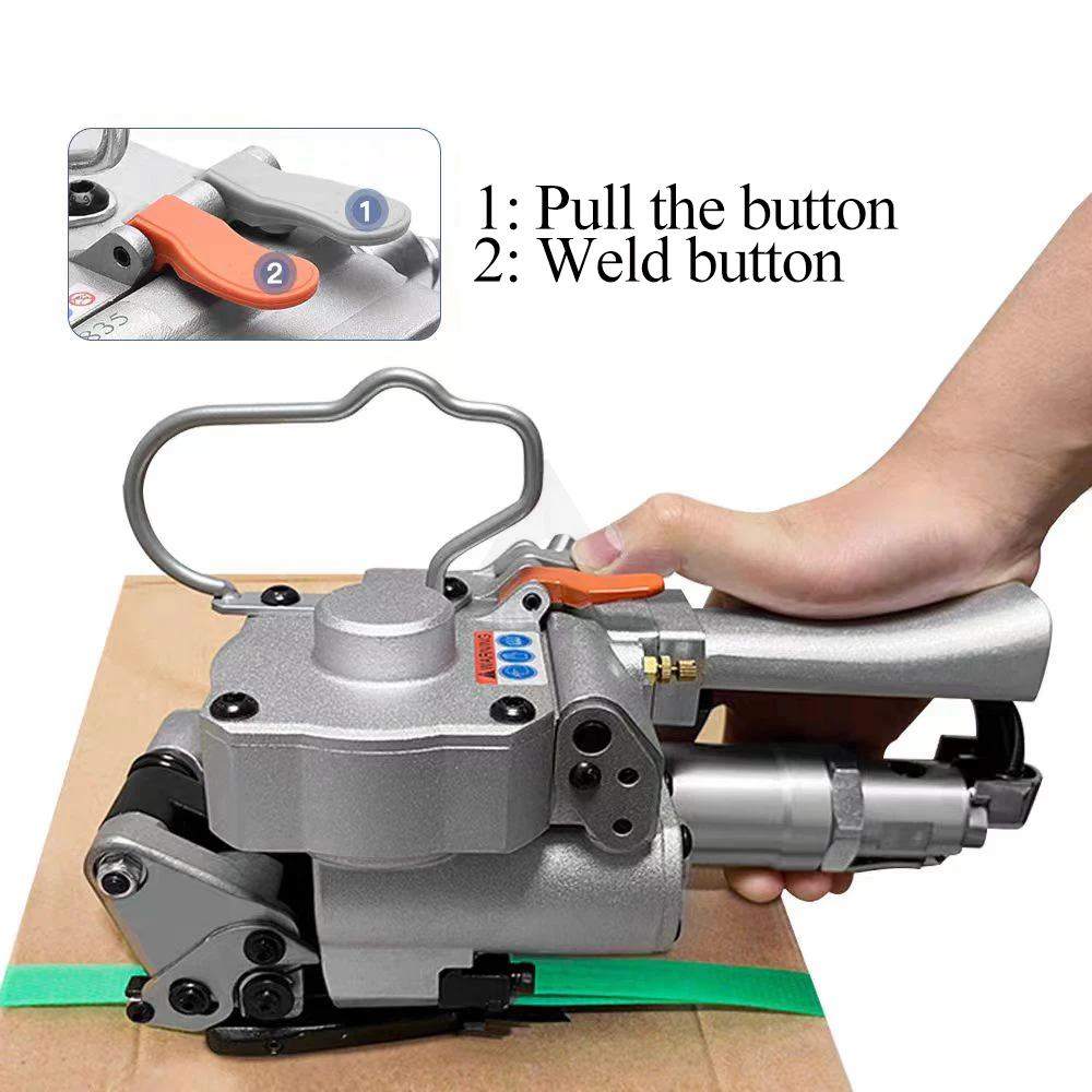 Outil de cerclage pneumatique manuel Portable, outil de cerclage en plastique et acier à grande Tension, Machine d'emballage de bandes, presse à balles