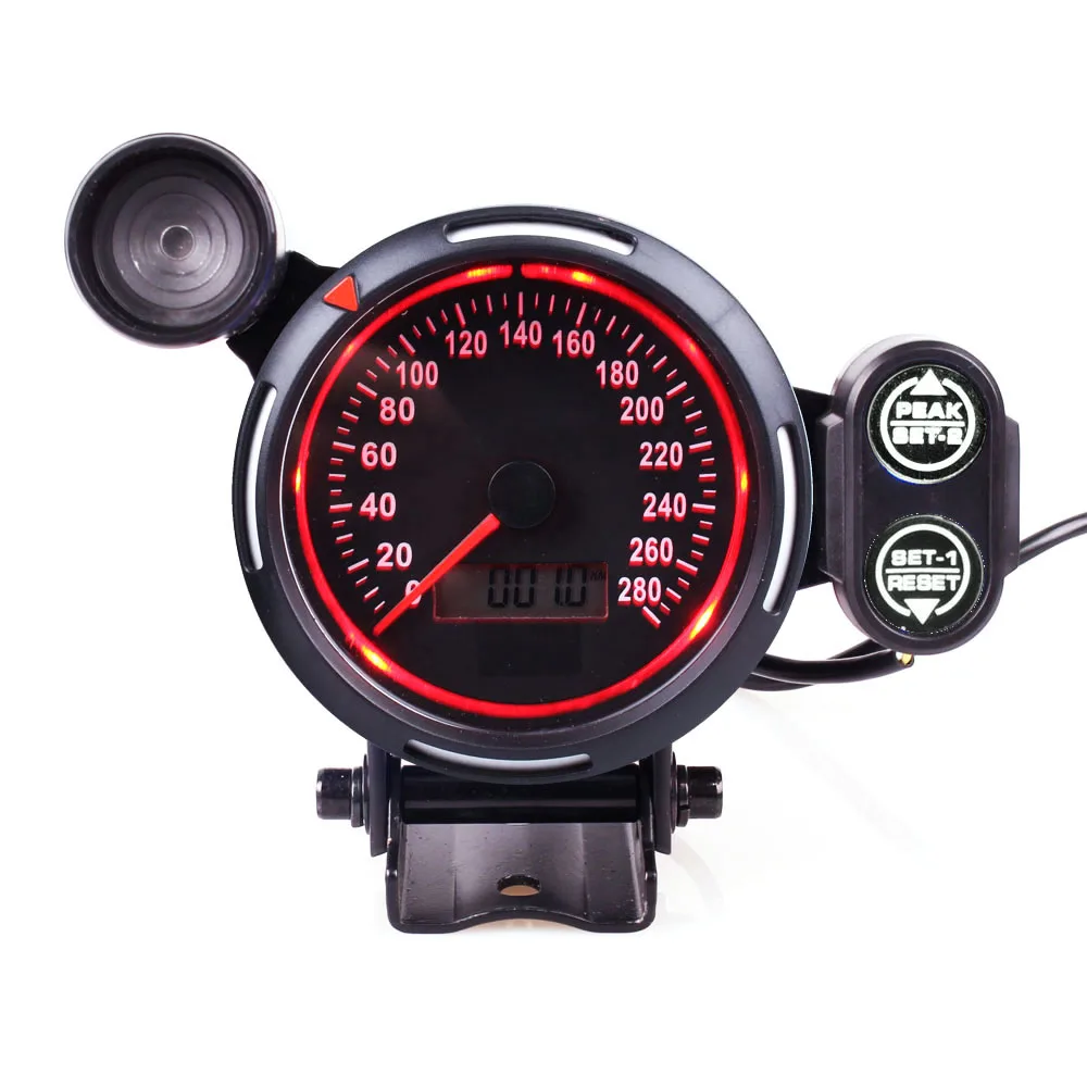 

Blue And Red LED 80MM MPH Gauge Speedometer Odometer Car With Red Shift Light MPH Auto Gauge