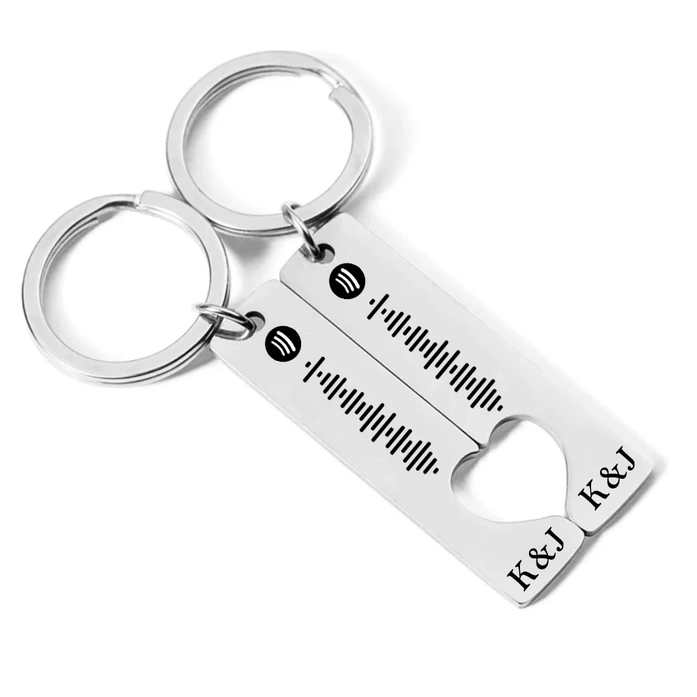 Personalisierte Spotify-Code-Schlüsselanhänger, individuell graviert, Musikcode, scanbarer Songname, Schlüsselanhänger, Edelstahl-Schmuck, Geschenk für Männer