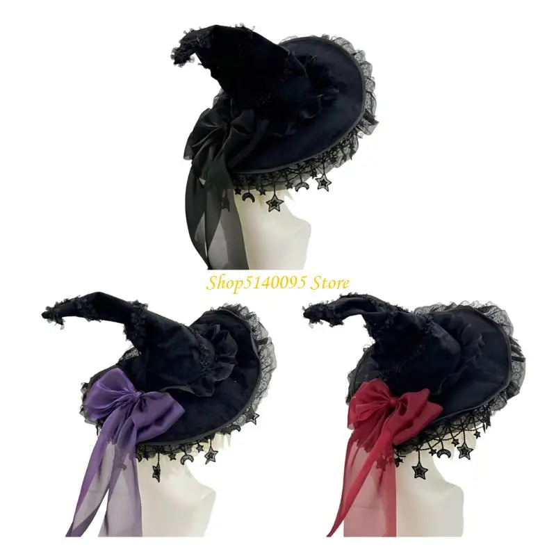 Dxae Halloween Witch Hat Wizard Chapeaux pour femmes Girls Cadeaux Halloween cosplay Costume Masquerades Carnivals Party