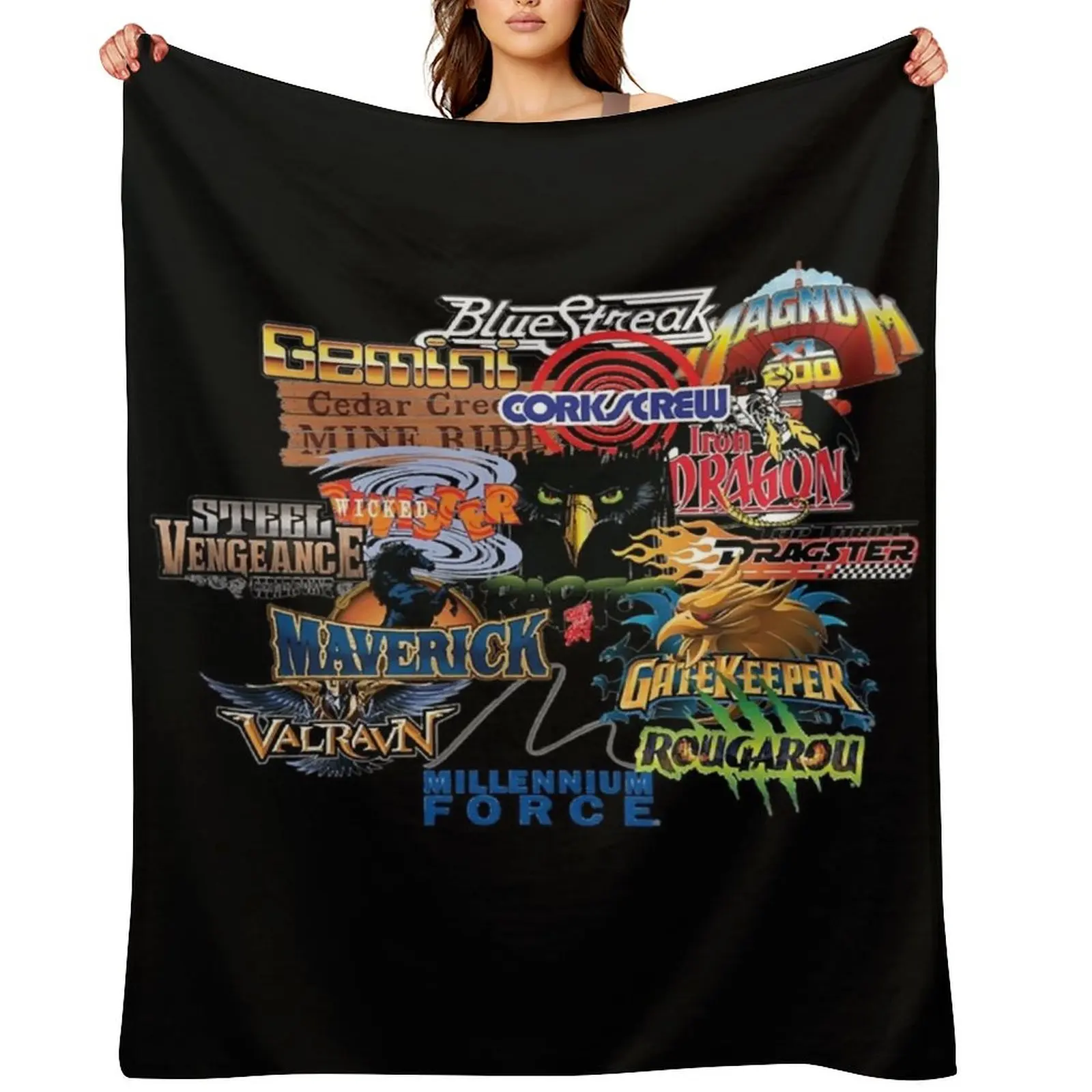 

Cedar Point Roller Coaster Designer Classic T-Shirt Throw Blanket Cute Plaid Soft Plaid Blankets For Sofas Heavy Blankets