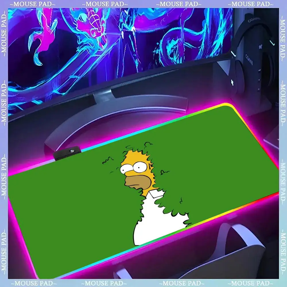 

T-The S-simpsons Mouse Pad Gamer Luminescence Led Mouse Pad Gaming Table Rgb Deskmat Keyboard Pc Mousepad