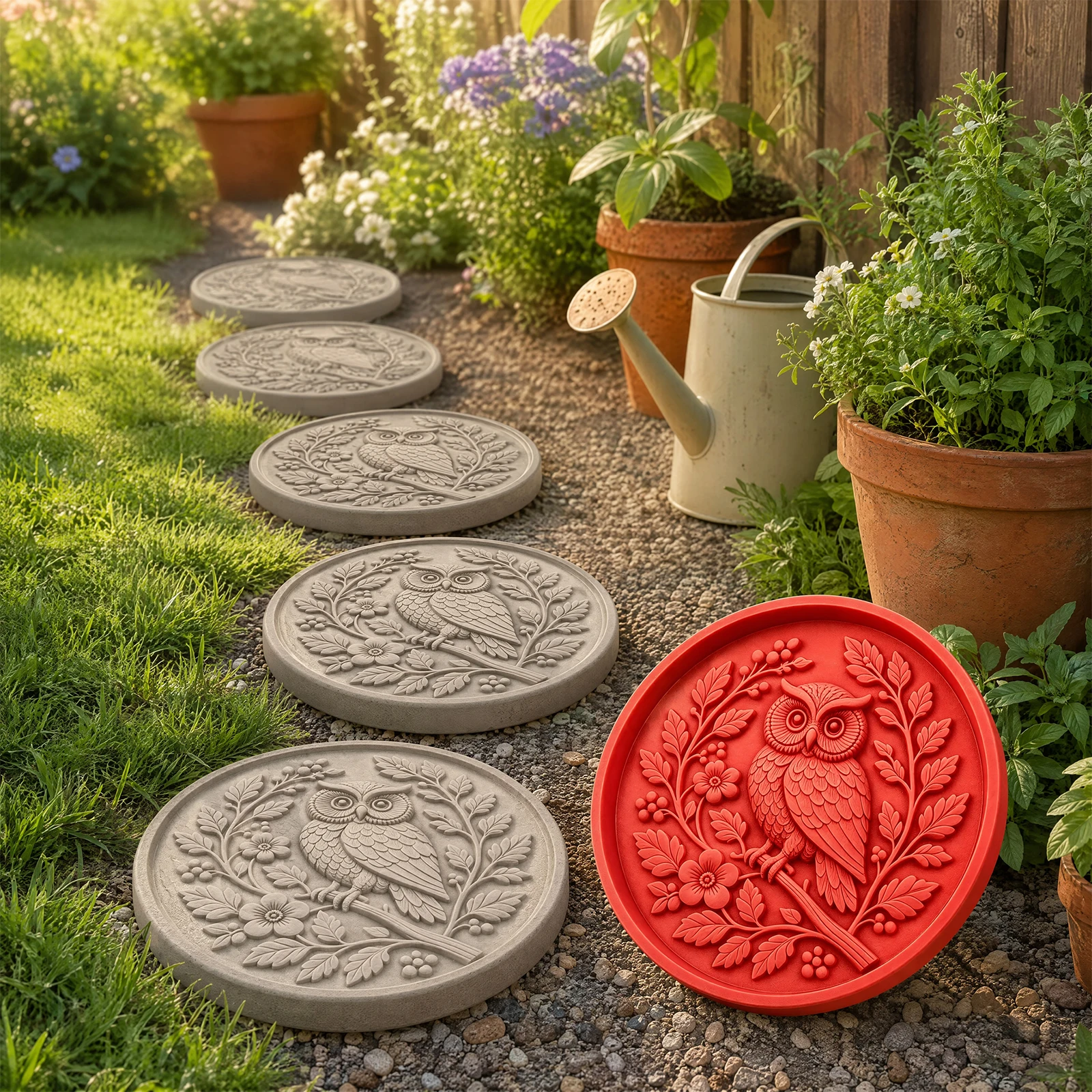 Moule en silicone réutilisable pour pavés en béton motif tournesol 15,75x15,75 pouces pour allée de jardin