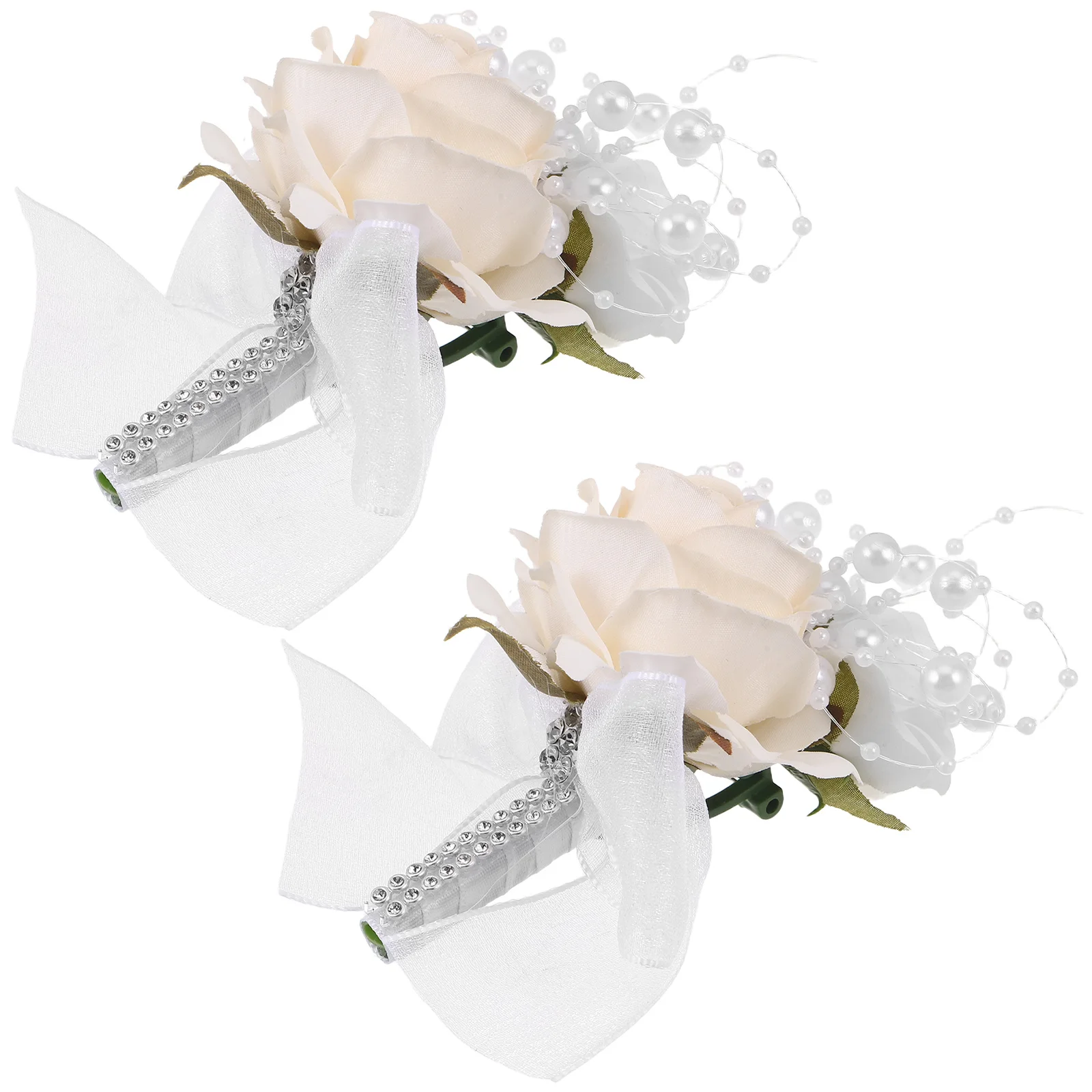 

2Pcs Bridal Corsage Flower Wedding Accessories for Women Elegant Artificial Floral Brooch Prom Bridesmaid Ceremony Decoration
