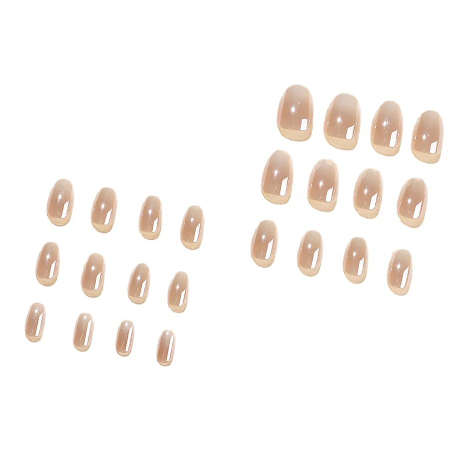 Pearlescent White Round Fake Nails Durable & Never Splitting Fake Nails for DIY Nail Experience at Home