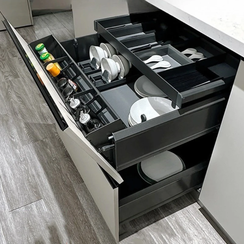 

Pull Out Kitchen Cabinet Organizer Metal Large Capacity Kitchen Cupboard Organizer with Slide Rail Home Kitchens Accessories