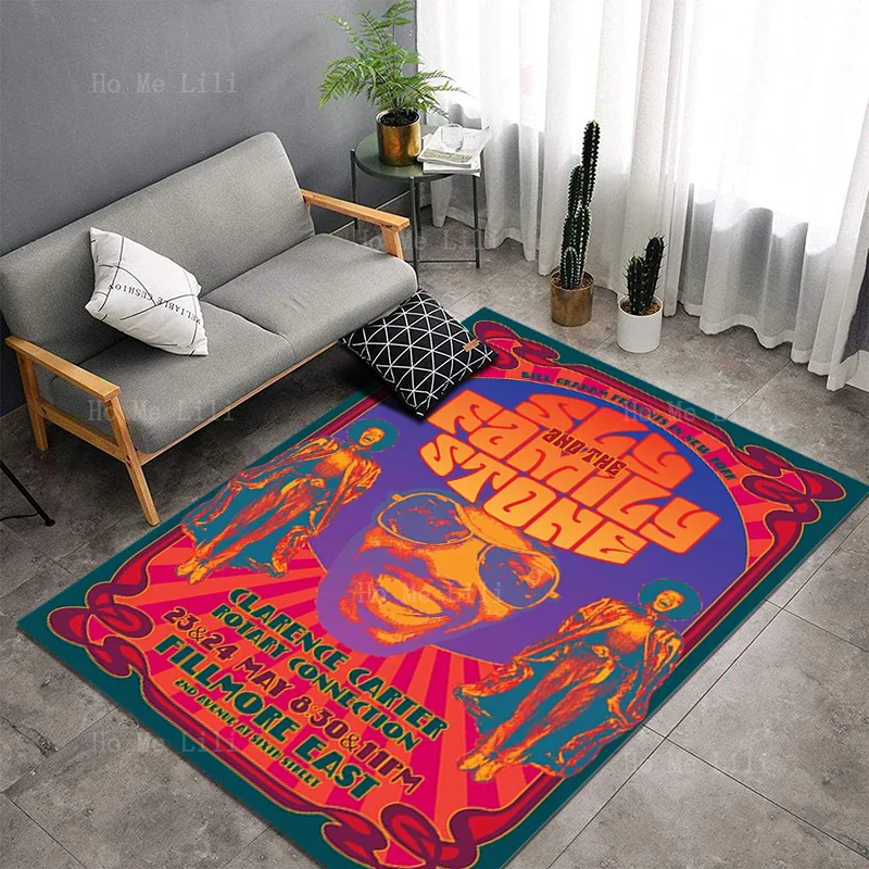 Harmony Music Charlotte Vintage 1960s  Records Hair Giant Image Non Slip Flannel Rugs By Ho Me Lili