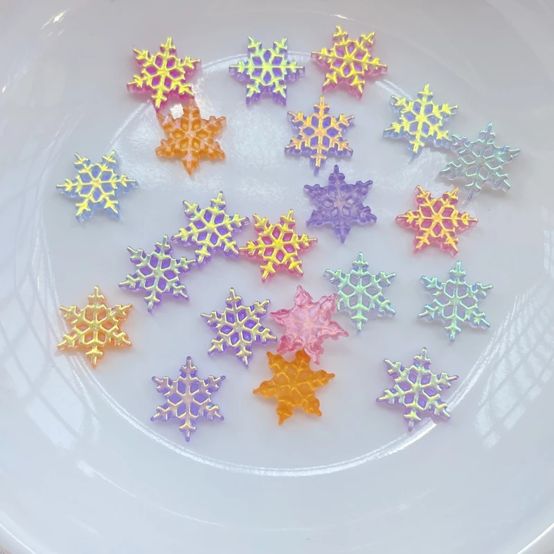50Pcs New Mixed Nail Art Resin Cartoon Christmas Snowflake Series Designer Charms Rhinestones DIY Craft For Nail 3D Decorations