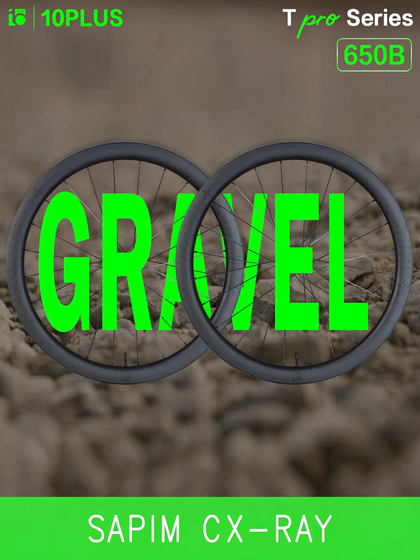 10PLUS 650B Zestaw kół do gravela T Pro Series, karbonowe koła szosowe z hamulcami tarczowymi, Sapim Cx Ray, bezdętkowe, system zębatki 36T Star Ratchet — 2